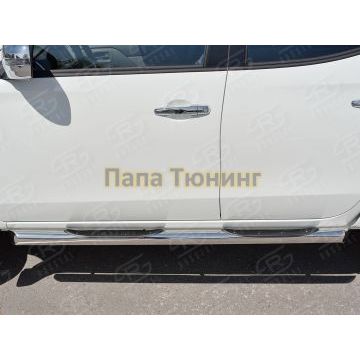 Пороги труба d76 вариант 3 РусСталь для Mitsubishi L200 2015-