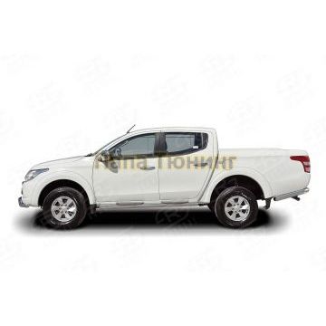 Пороги труба с накладками d76 вариант 3 РусСталь для Mitsubishi L200 2015-