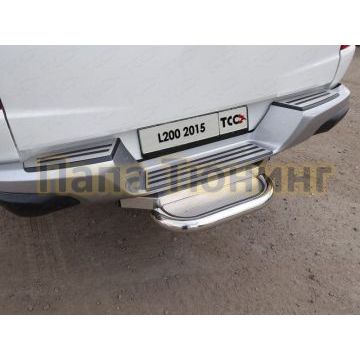 Задняя подножка под фаркоп нержавеющий лист 60 мм ТСС для Mitsubishi L200 2015-2019