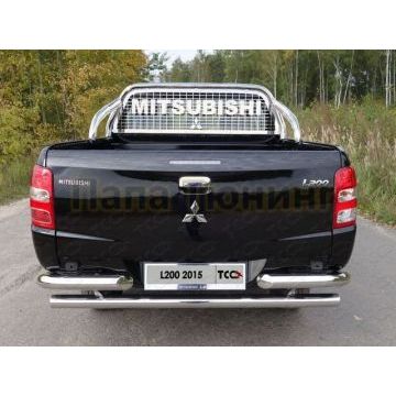 Защита кузова и заднего стекла 75х42 мм ТСС для Mitsubishi L200 2015-2019 Защита кузова и заднего стекла 75х42 мм ТСС для Mitsubishi L200 2015-2019