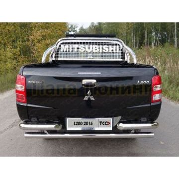 Защита кузова и заднего стекла со светодиодной фарой 75х42 мм ТСС для Mitsubishi L200 2015-2019 Защита кузова и заднего стекла со светодиодной фарой 75х42 мм ТСС для Mitsubishi L200 2015-2019