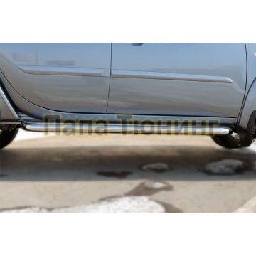 Пороги с площадкой алюминиевый лист d57 РусСталь для Mitsubishi L200 2014-2015