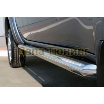 Пороги труба d76 вариант 1 РусСталь для Mitsubishi L200 2014-2015