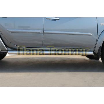 Пороги труба d76 вариант 3 РусСталь для Mitsubishi L200 2014-2015