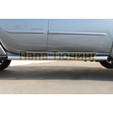 Пороги труба с накладками d76 вариант 1 РусСталь для Mitsubishi L200 2014-2015