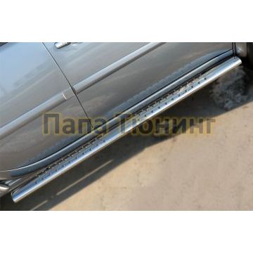 Пороги труба овальная с проступью 120х60 мм РусСталь для Mitsubishi L200 2014-2015