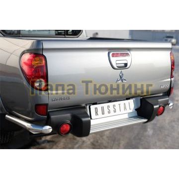 Защита задняя уголки d57 РусСталь для Mitsubishi L200 2014-2015