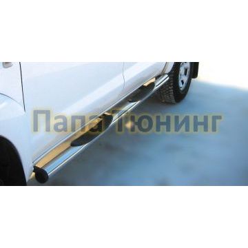 Пороги труба d76 с накладками вариант 2 РусСталь для Mitsubishi L200 2006-2009