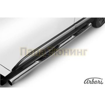 Пороги труба с накладками 76 мм Slitkoff для Mitsubishi Outlander 2015- Пороги труба с накладками 76 мм Slitkoff для Mitsubishi Outlander 2015-