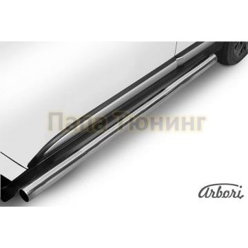 Защита штатных порогов труба 76 мм Slitkoff для Mitsubishi Outlander 2015- Защита штатных порогов труба 76 мм Slitkoff для Mitsubishi Outlander 2015-