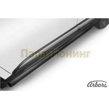 Защита штатных порогов чёрная сталь труба 57 мм Slitkoff для Mitsubishi Outlander 2015- Защита штатных порогов чёрная сталь труба 57 мм Slitkoff для Mitsubishi Outlander 2015-