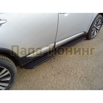 Пороги алюминиевые Slim Line Black для Mitsubishi Outlander 2018- Пороги алюминиевые Slim Line Black для Mitsubishi Outlander 2018-