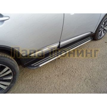 Пороги алюминиевые Slim Line Silver для Mitsubishi Outlander 2018- Пороги алюминиевые Slim Line Silver для Mitsubishi Outlander 2018-