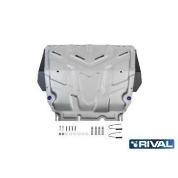 Защита картера + КПП алюминий 4 мм RIVAL для Ford Focus, V - все 2005-2011/Ford Focus, V - все 2011-2015/Ford Focus, V - все 2015-/Ford Grand C-Max, V - 1.6 2010-2015/Ford Kuga, V - 2.0d 2008-2013/Ford С-Max, V - 1.6; 1.8; 2.0 2003-2010