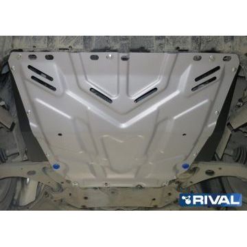 Защита картера + КПП алюминий 4 мм RIVAL для Ford Focus, V - все 2005-2011/Ford Focus, V - все 2011-2015/Ford Focus, V - все 2015-/Ford Grand C-Max, V - 1.6 2010-2015/Ford Kuga, V - 2.0d 2008-2013/Ford С-Max, V - 1.6; 1.8; 2.0 2003-2010