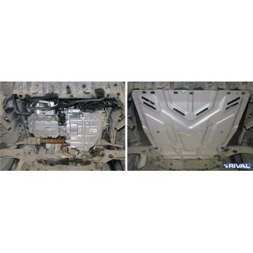 Защита картера + КПП алюминий 4 мм RIVAL для Ford Focus, V - все 2005-2011/Ford Focus, V - все 2011-2015/Ford Focus, V - все 2015-/Ford Grand C-Max, V - 1.6 2010-2015/Ford Kuga, V - 2.0d 2008-2013/Ford С-Max, V - 1.6; 1.8; 2.0 2003-2010