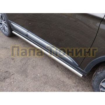 Пороги труба 60 мм ТСС для Mitsubishi Outlander 2015-2018 Пороги труба 60 мм ТСС для Mitsubishi Outlander 2015-2018