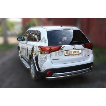 Защита заднего бампера 60 мм ALFeco для Mitsubishi Outlander 2015-2018