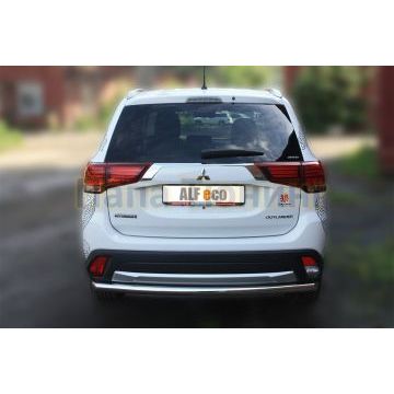 Защита заднего бампера 60 мм ALFeco для Mitsubishi Outlander 2015-2018