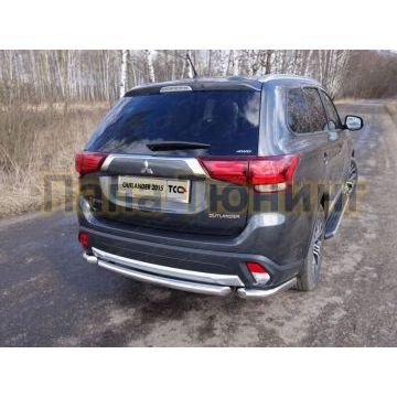 Защита заднего бампера короткая 60 мм ТСС для Mitsubishi Outlander 2015-2018