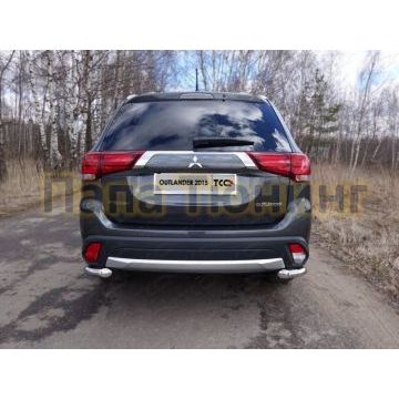 Защита заднего бампера уголки 60 мм ТСС для Mitsubishi Outlander 2015-2018