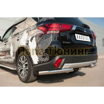 Защита задняя уголки d57 РусСталь для Mitsubishi Outlander 2015-2018