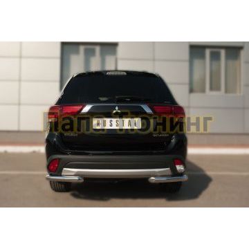 Защита задняя уголки d57 РусСталь для Mitsubishi Outlander 2015-2018