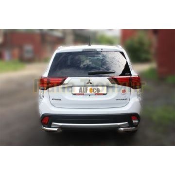 Защита задняя уголки 60 мм ALFeco для Mitsubishi Outlander 2015-2018