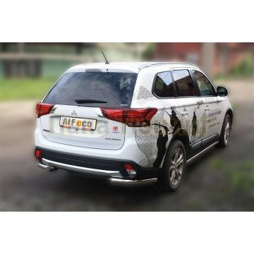 Защита задняя уголки 60 мм ALFeco для Mitsubishi Outlander 2015-2018