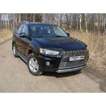 Пороги труба 60 мм ТСС для Mitsubishi Outlander 2010-2012