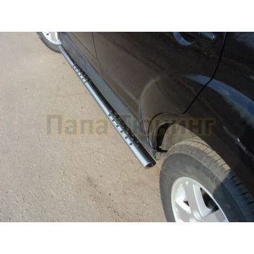 Пороги труба овальная с проступью 75x42 мм ТСС для Mitsubishi Outlander 2010-2012