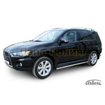 Защита штатных порогов труба 57 мм Slitkoff для Mitsubishi Outlander XL 2010-2012 Защита штатных порогов труба 57 мм Slitkoff для Mitsubishi Outlander XL 2010-2012