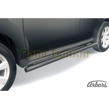 Защита штатных порогов чёрная сталь труба 57 мм Slitkoff для Mitsubishi Outlander XL 2010-2012 Защита штатных порогов чёрная сталь труба 57 мм Slitkoff для Mitsubishi Outlander XL 2010-2012