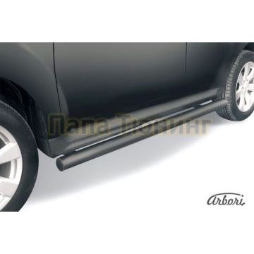 Защита штатных порогов чёрная сталь труба 76 мм Slitkoff для Mitsubishi Outlander XL 2010-2012 Защита штатных порогов чёрная сталь труба 76 мм Slitkoff для Mitsubishi Outlander XL 2010-2012