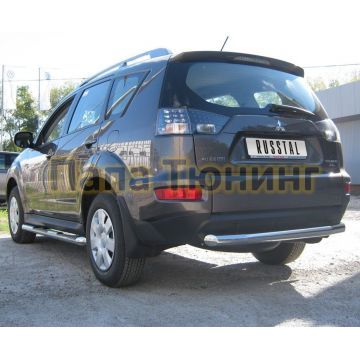 Защита заднего бампера d76 РусСталь для Mitsubishi Outlander 2010-2012