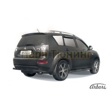 Защита задняя уголки чёрная сталь 57 мм Slitkoff для Mitsubishi Outlander XL 2010-2012 Защита задняя уголки чёрная сталь 57 мм Slitkoff для Mitsubishi Outlander XL 2010-2012