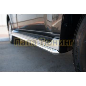Защита штатных порогов d42 РусСталь для Mitsubishi Pajero IV 2014-