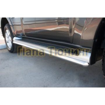 Защита штатных порогов d42 РусСталь для Mitsubishi Pajero IV 2014-