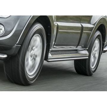 Защита штатных порогов 42 мм Rival для Mitsubishi Pajero 4 2011-