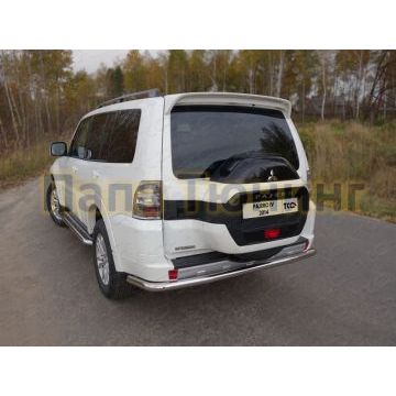 Защита заднего бампера центральная 60 мм ТСС для Mitsubishi Pajero 4 2014- Защита заднего бампера центральная 60 мм ТСС для Mitsubishi Pajero 4 2014-