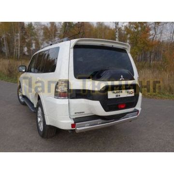 Защита заднего бампера овальная 75х42 мм ТСС для Mitsubishi Pajero 4 2014- Защита заднего бампера овальная 75х42 мм ТСС для Mitsubishi Pajero 4 2014-