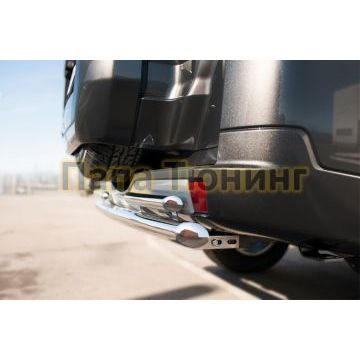 Защита заднего бампера двойная d57-d42 РусСталь для Mitsubishi Pajero IV 2014-