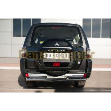 Защита заднего бампера двойная d57-d42 РусСталь для Mitsubishi Pajero IV 2014-