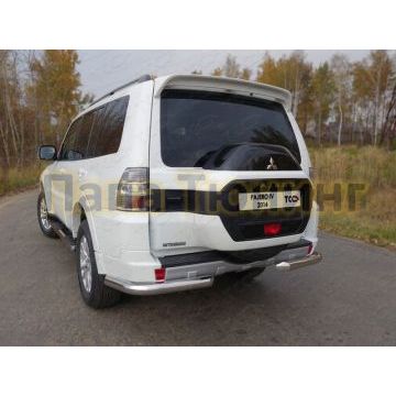 Защита заднего бампера уголки 76 мм ТСС для Mitsubishi Pajero 4 2014- Защита заднего бампера уголки 76 мм ТСС для Mitsubishi Pajero 4 2014-