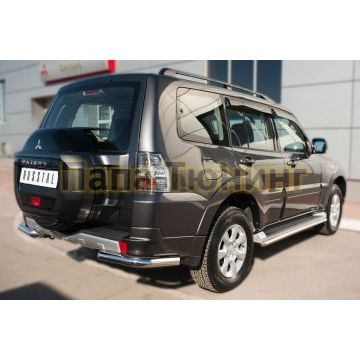 Защита задняя уголки d57 РусСталь для Mitsubishi Pajero IV 2014-