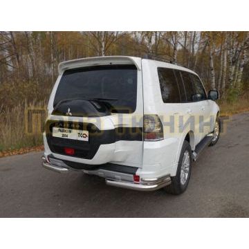Защита задняя двойные уголки 76-42 мм ТСС для Mitsubishi Pajero 4 2014- Защита задняя двойные уголки 76-42 мм ТСС для Mitsubishi Pajero 4 2014-