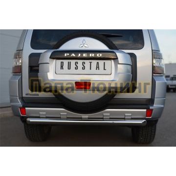 Защита заднего бампера d57 РусСталь для Mitsubishi Pajero IV 2011-2014