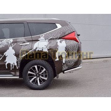 Защита задняя уголки d57 РусСталь для Mitsubishi Pajero Sport 2016-2021