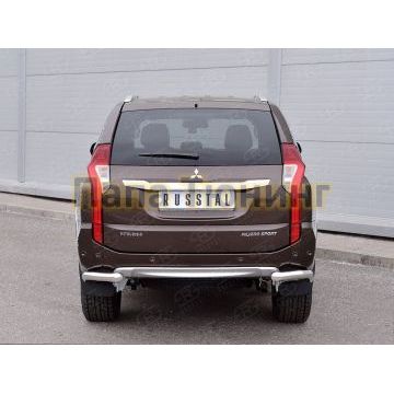Защита задняя уголки d57 РусСталь для Mitsubishi Pajero Sport 2016-2021
