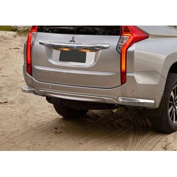 Защита задняя уголки 76 мм Rival для Mitsubishi Pajero Sport 2016-2021